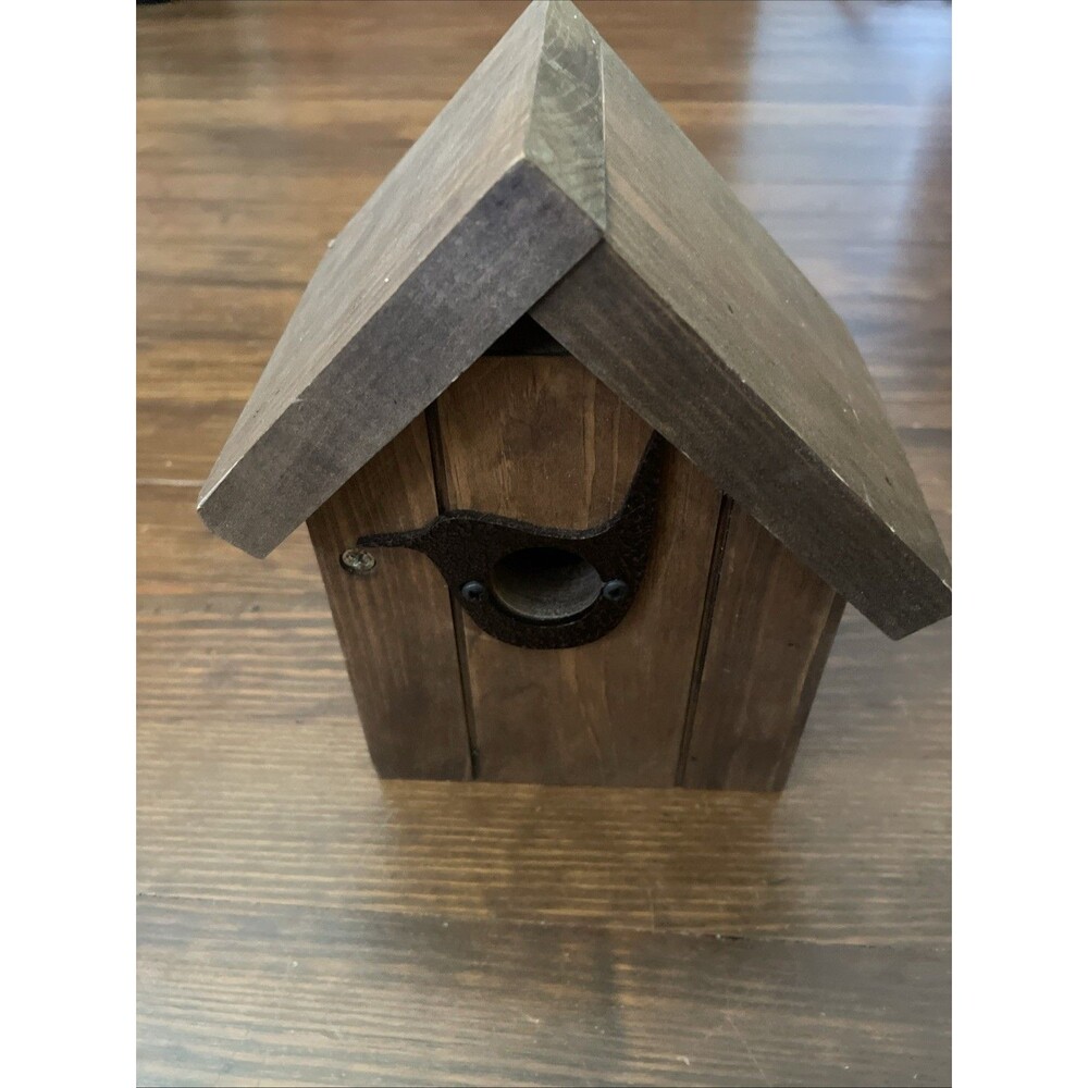 Hand Crafted Natural Oak Birdhouse Sparrow  - 7"W x 8"T x 5" Deep - New Made USA
